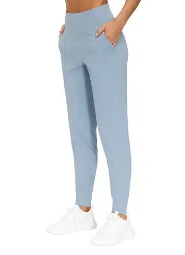 THE GYM PEOPLE Women's Joggers Pants Lightweight Athletic Leggings Tapered Lounge Pants for Workout, Yoga, Running (Large, Denim Blue)