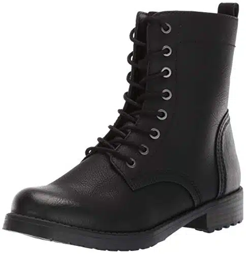 Amazon Essentials Women's Lace Up Combat Boot, Black,