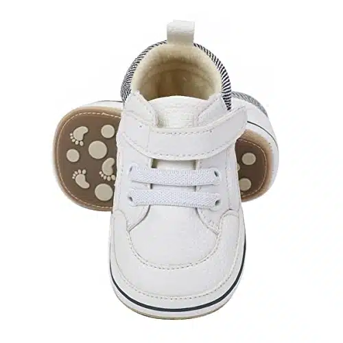 E FAK Baby Shoes Boys Girls Infant Sneakers Non Slip Rubber Sole Toddler Crib First Walker Shoes(hite, onths Infant)