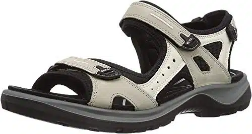 ECCO Women's Yucatan outdoor offroad hiking sandal, AtmosphereIce WhiteBlack,  US