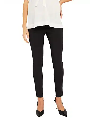 Motherhood Maternity Women's Maternity Super Stretch Secret Fit Belly Ankle Skinny Work Pant, Black, Medium