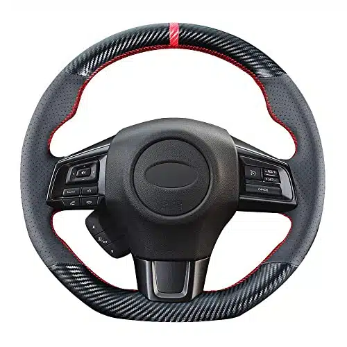 Carkooler DIY Stitching Carbon Fiber Steering Wheel Cover for Subaru WRX STI and Levorg  STI Sinches Leather Interior Accessories