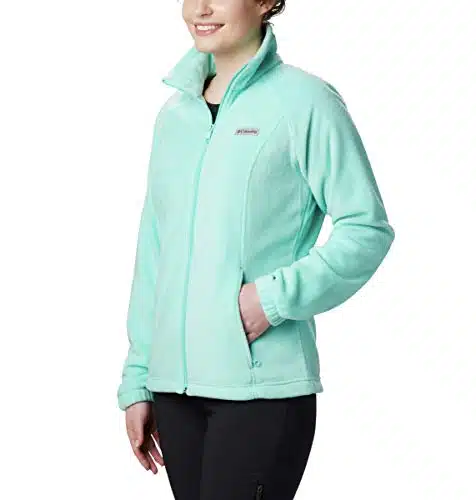 Columbia Women's Benton Springs Full Zip Jacket, Soft Fleece with Classic Fit, Aquarium, X Large