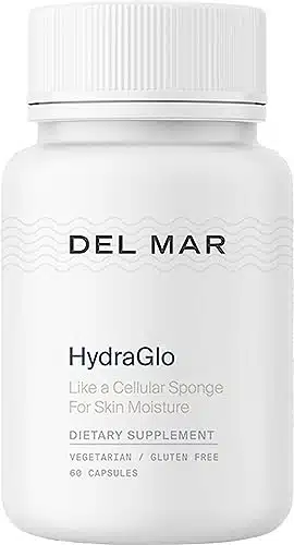 Del Mar Laboratories HydraGlo   Dietary Hyaluronic Acid Supplement   Aging and Joint Health Support   Helps Restore Smooth, Supple Skin   Veggie Capsules