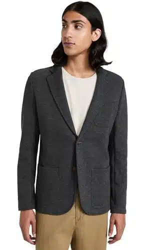 Faherty Men's Inlet Knit Blazer, Black Sky Melange, Grey, L