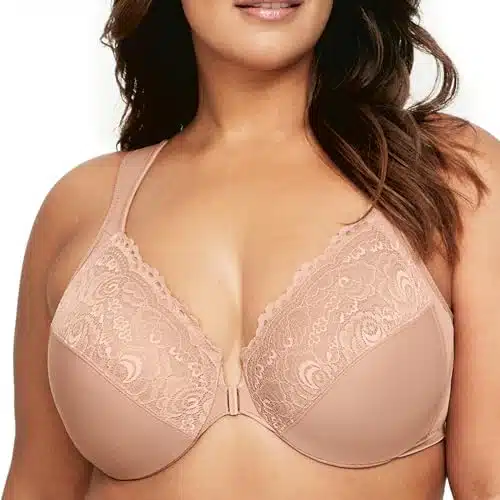 Glamorise Full Figure Plus Size Wonderwire Front Closure Bra Underwire #Cappuccino