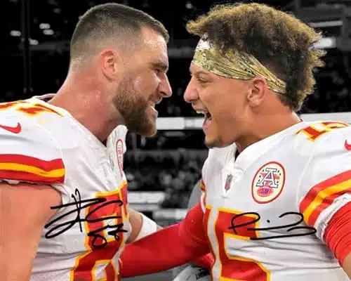 Ikonic Fotohaus Travis Kelce Patrick Mahomes Signed Photo Autograph Print Wall Art Home Decor