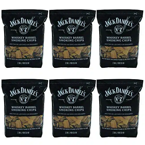 Jack Daniel's Tennessee Whiskey Barrel Smoking Oak Wood Chips for Charcoal, Gas, or Electric Grills and Smokers, Cubic Inches (Pack)