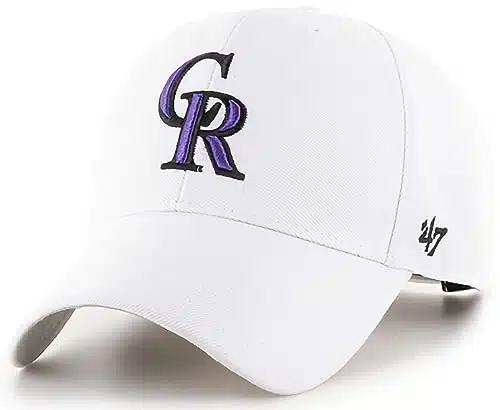 'LB White MVP Adjustable Hat, Adult One Size Fits All (One Size, Colorado Rockies)