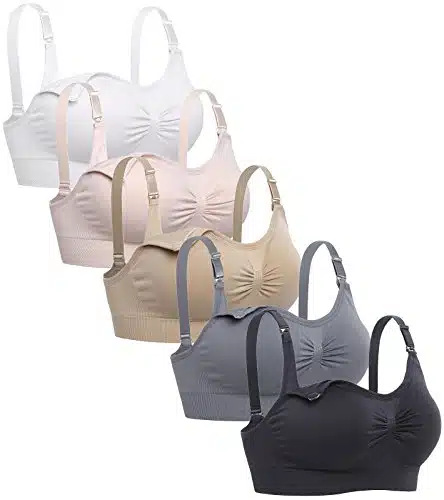 Lataly Womens Sleeping Nursing Bra Wirefree Breastfeeding Maternity Bralette Color Pack of Size S