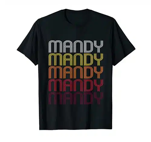 Mandy Retro Wordmark Pattern   Vintage Style T shirt