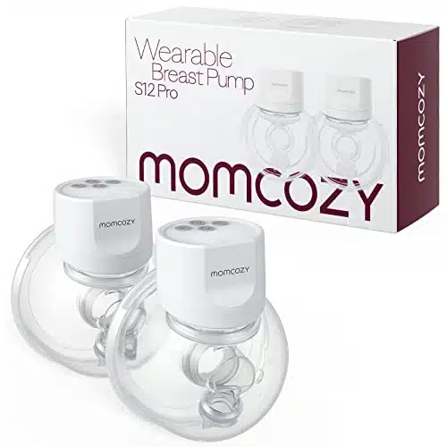 Momcozy SPro Hands Free Breast Pump Wearable, Double Wireless Pump with Comfortable Double Sealed Flange, odes & Levels Electric Pump Portable, Smart Display, mm, Pack White