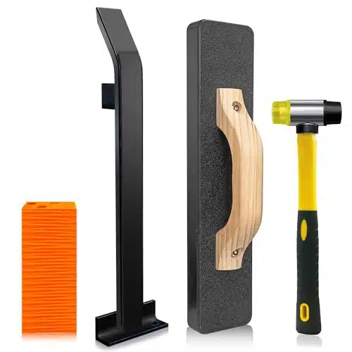 NAACOO Laminate Flooring Tools, Flooring Installation Kit, Tapping Block for Vinyl Plank Flooring, Knock Times, Heavy Pull Bar, pc Flooring Spacers, Rubber Mallet  in Vinyl Flooring Tools.