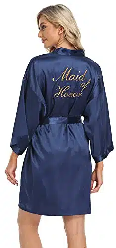 PENGEE Women's Short Kimono Robe Soft Bride Bridesmaid Robes for Wedding Party Bridal Robes Getting Ready