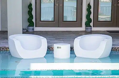 REZVANI FURNITURE STUDIO Tenjam Moon Chair in Pool Lounge Chairs for Sun Shelf Set of Two, Pool Chairs and Lounger for in Pool Tanning Ledge Support up to of Water Depth (Made to Order Colors)