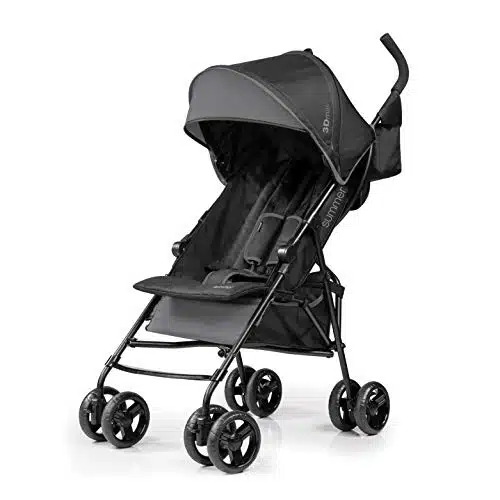 Summer Infant, D Mini Convenience Stroller â Lightweight Stroller with Compact Fold MultiPosition Recline Canopy with Pop Out Sun Visor and More â Umbrella Stroller for Travel and More, Gray