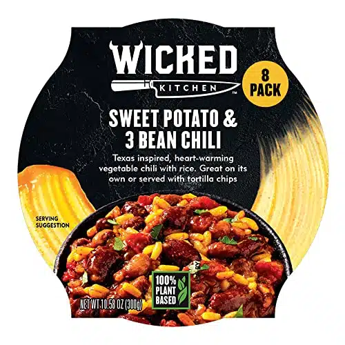 Wicked Kitchen Ready to Eat Meals, Sweet Potato & Three Bean Chili (Pack)   Microwavable Food   Plant Based & Dairy Free Instant Prepared Meals   GMO Free