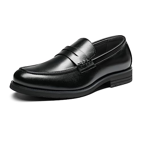 Bruno Marc Men's Penny Loafers SBLS, Black,