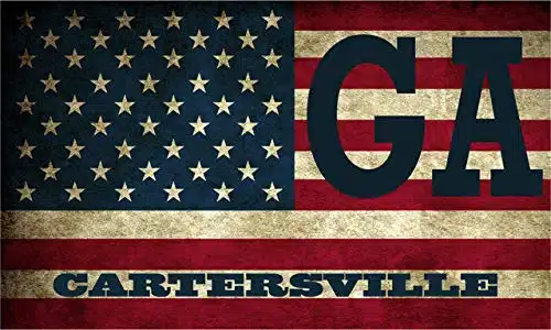 Cartersville GA Georgia Bartow County Vintage US Flag Decal Bumper Sticker  Vinyl x