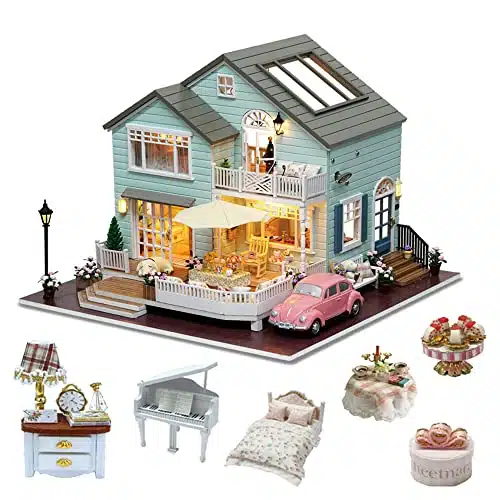 Flever Dollhouse Miniature DIY House Kit Creative Room with Furniture for Romantic Artwork Gift (New Zealand Queenstown)