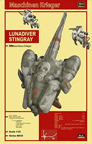 Hasegawa Scale Maschinen Krieger Lunadiver Stingray with Fireball SG & SG Prowler Suits   Plastic Figure Model Building Kit #