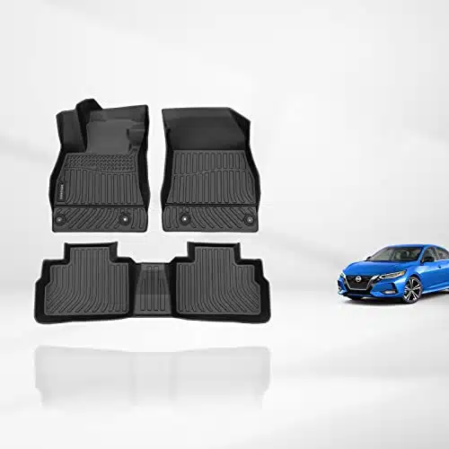 KELCSEECS Floor Mats Custom for Nissan Sentra aterproof Car Mats All Weather Mats Guard TPE Heavy Duty Automotive Floor Liners Front& Rear Row Full Set Black Accessories