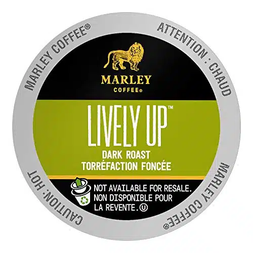 Marley Coffee, Lively Up!, Single Serve RealCup Organic Espresso Roast, for Keurig K Cup Brewers, Count