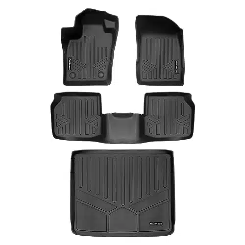 SMARTLINER All Weather Protection Custom Fit Black Row Floor Mats and Cargo Liner Set Compatible with Dodge Hornet GT & GT Plus