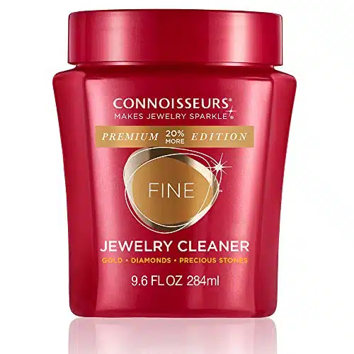 CONNOISSEURS Premium Edition Fine Jewelry Cleaner Solution for Gold, Platinum, Diamonds & Precious Gemstones, Value Size, Ounce