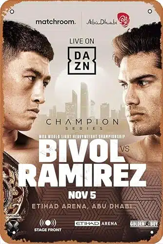 Dmitry Bivol vs Gilberto Ramirez Movie Poster Home Wall Art Decoration Retro Metal Tin Sign xinch