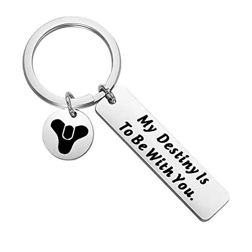 KUIYAI Destiny Inspired Keychain Video Gamer Player Gift My Destiny is to Be with You Gamer Gift for Boyfriend (Destiny Keychain)