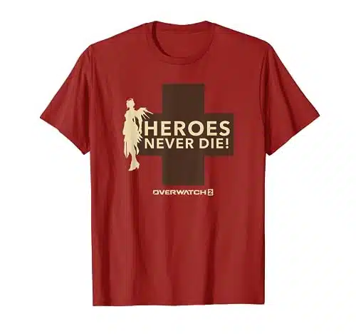 Overwatch ercy Heroes Never Die! Logo T Shirt