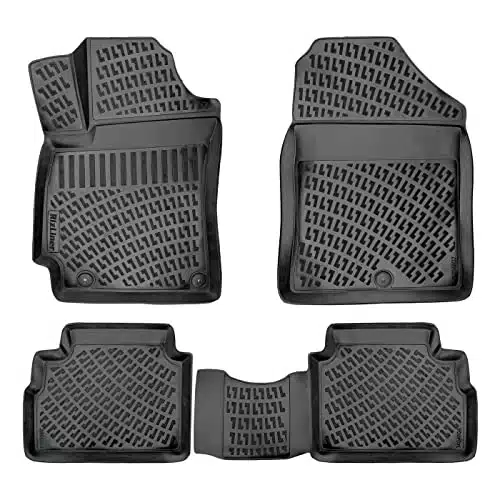 RizLiner Hyundai Elantra Floor Mats D Custom Fit Compatible with Hyundai Elantra Car Mat Laser Measured st & nd Row Floor Liners All Weather Odorless Non Slip TPE (Front & Rea