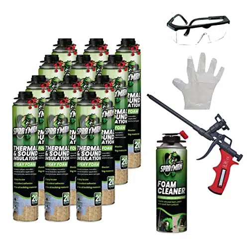 Sprayman Spray Foam Insulation Kit Closed Cell Spray Foam Spray  Cans Board Feet Can Gun and Cleaner Included