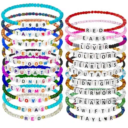 Usoway Eras Tour Bracelets,Taylor Sweftie Bracelet,Kids TaylorBracelets,Swifty Friendship Bracelets,Teen Girls SwiftBracelet,Taylor Album Bracelets Set For Taylor (PCS)