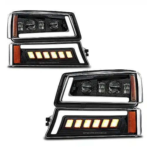 Z OFFROAD LED Headlights Assembly DOT Approved with DRL Turn Signal HiLow Sealed Beam Side Marker Compatible with Chevy Silverado Avalanche