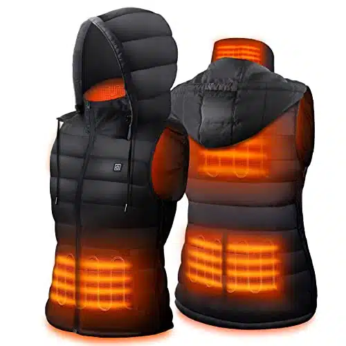 Dr. Prepare USB Heated Vest   Unisex Hooded Electric Clothing Vest with Heating Levels, Adjustable Size (Battery Not Included)