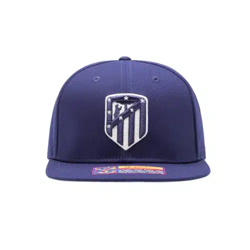 Fan Ink Atletico Madrid 'Crayon'' Adjustable Snapback Soccer HatCap  Dark Blue