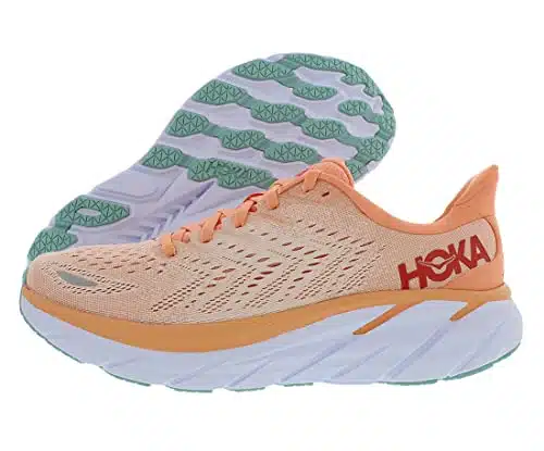 HOKA ONE ONE Clifton omens Shoes , Color CantaloupeSilver Peony