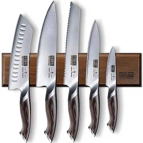 HOSHANHO Knife Set with Magnetic Knife Holder, Pieces Japanese German High Carbon Steel Kitchen Knife Set, Ultra Sharp Professional Chef Knives Sets