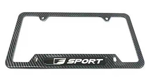 Mesport Carbon Fiber Style Stainless Steel Rust Free F Sport License Plate Cover Frames Holder with Screw Caps for Lexus F Sport (CB)