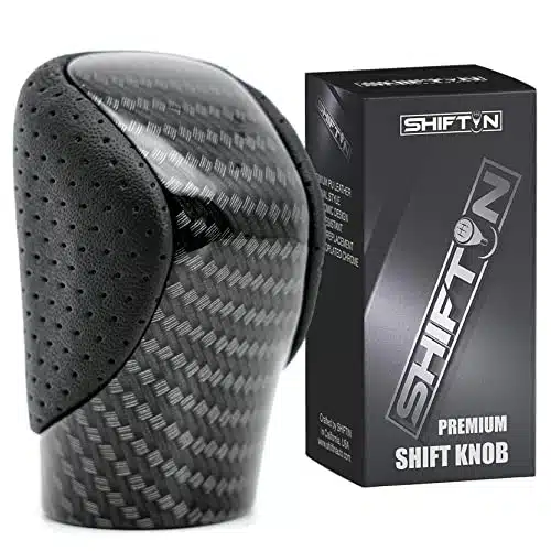 SHIFTIN Gear Shift Knob Shifter for Lexus ES GS GX is NX RC RX t h hL L (Punched Black LeatherCarbon Pattern)