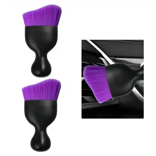 Ziciner PCS Car Detailing Brush, Curved Soft Bristles Auto Removal Dust Collectors, Universal Vehicle Dashboard, Air Conditioner Vents etc Interior Cleaning Tool Accessories (