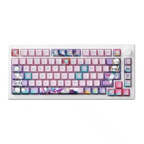 Akko Magnetic Switches Rapid Trigger Gaming Keyboard, MODPC Mechanical Keyboard with Knob, RGB Backlit (Anniversary Version, Kailh Sakura Pink Magnetic)