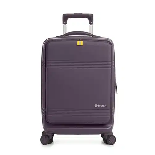 BIAGGI Runway Hybrid Carry On Luggage   Polycarbonate Shell, Lightweight Expandable Travel Bag, Expandable, TSA Approved (Navy Blue)