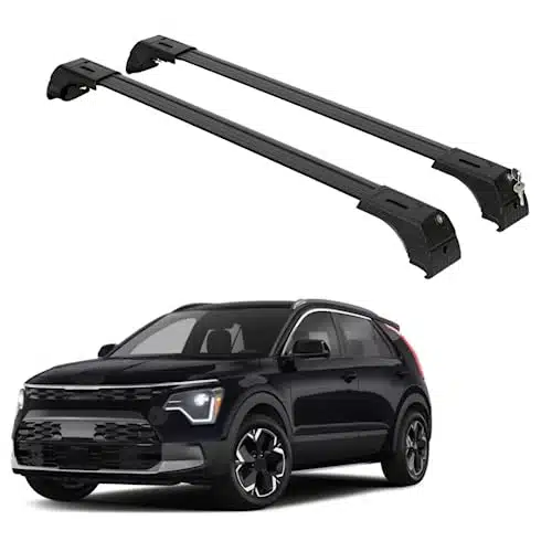 ERKUL Roof Rack Cross Bars for Kia NIRO  Anti Theft Lock Aluminum Crossbars for Rooftop, Cargo Carrier, Luggage  Black