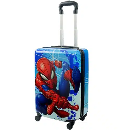 FUL Marvel Spider Man Inch Kids Rolling Luggage, Hardshell Carry On Suitcase with Wheels, Multi