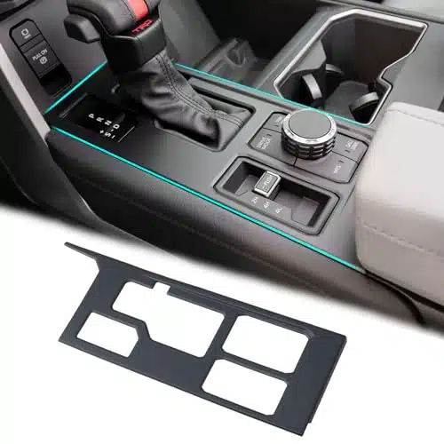 JDMCAR Central Control Gear Shift Panel Trim Cover Compatible with Toyota TundraSequoia Accessories, Gear Shift Control Anti Scratch Panel Decorative Sticker  Matte Black