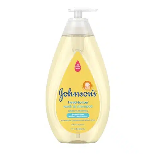 Johnson's Head to Toe Gentle Tear Free Baby & Newborn Wash & Shampoo, Sulfate , Paraben  Phthalate  & Dye Free, Hypoallergenic Wash for Sensitive Skin & Hair, fl. Oz