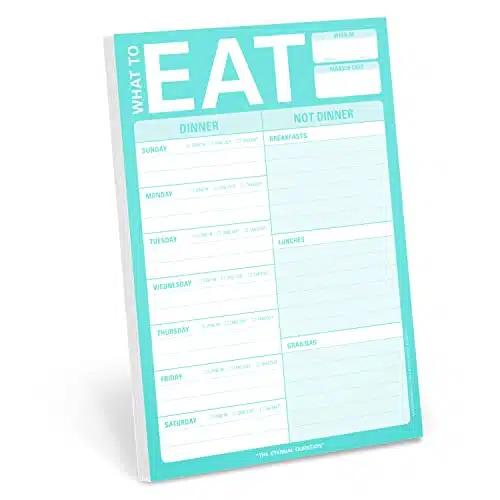 Knock Knock What to Eat Pad (Mint Green), Magnetic Meal Planning Note Pad with Magnet, x inches